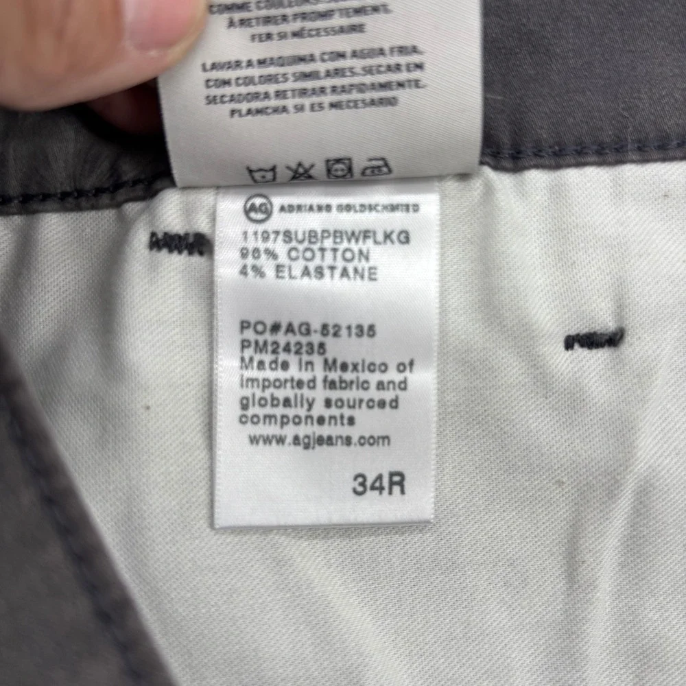 AG Adriano Goldschmied Wanderer Shorts Mens 34 Grey Floral Print Chino Casual